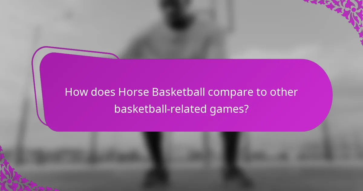 How does Horse Basketball compare to other basketball-related games?